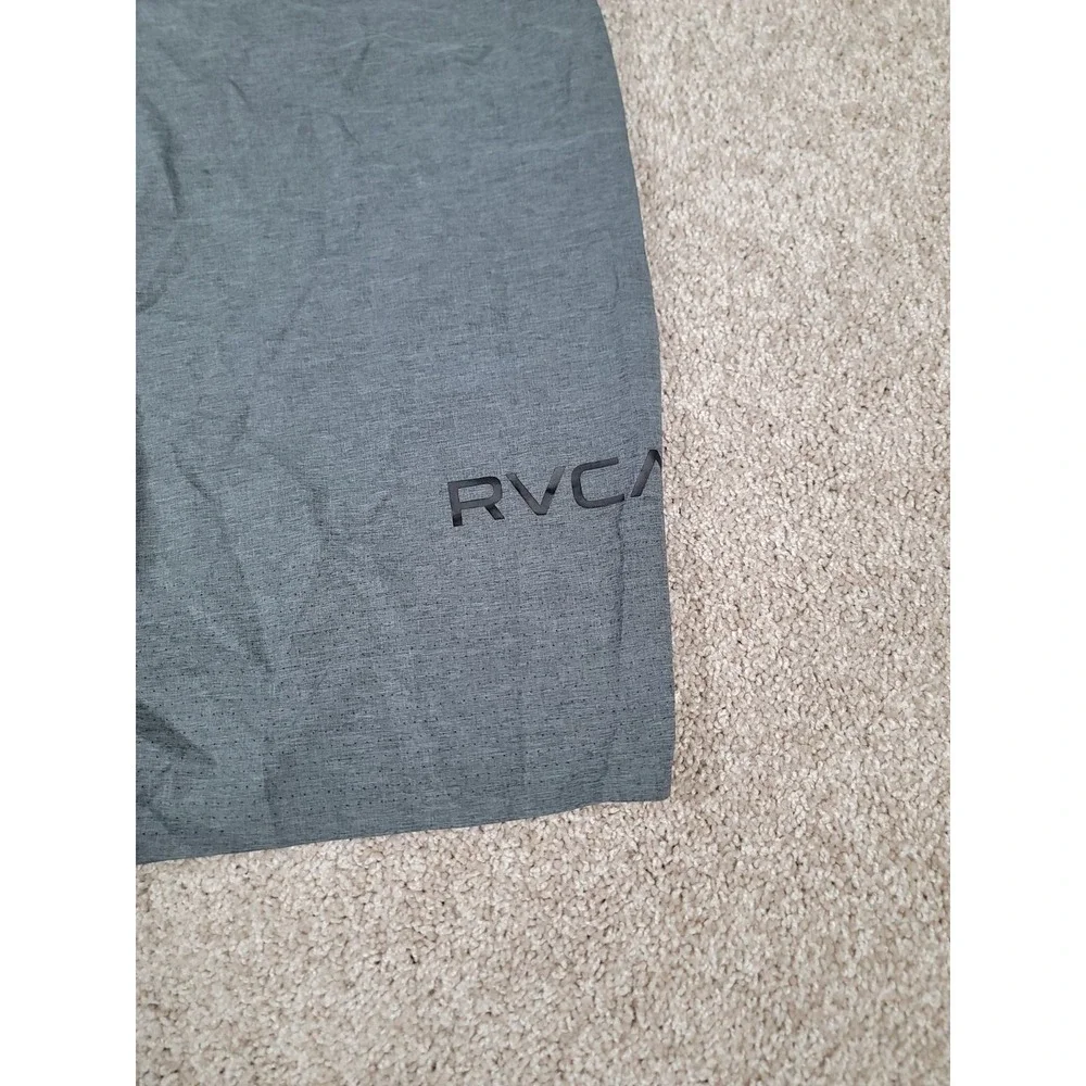 RVCA Board Shorts Size 38 Gray Drawstrings Beach Surf Zipper Pocket Swimwear Men